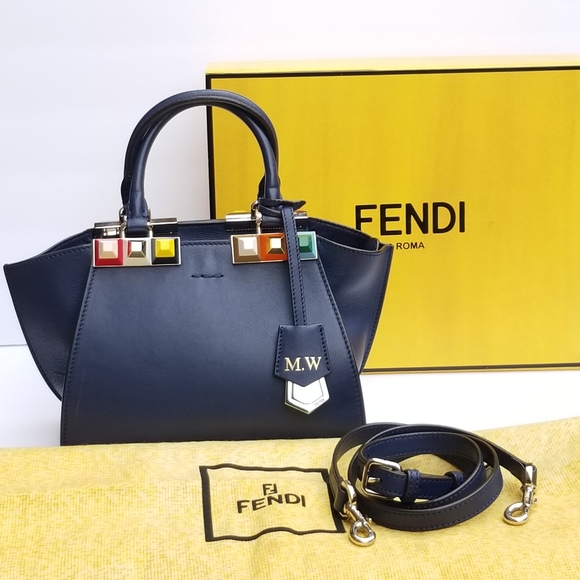 Fendi Petite 3Jours Studded Leather satchel handbag - Picture 4 of 16